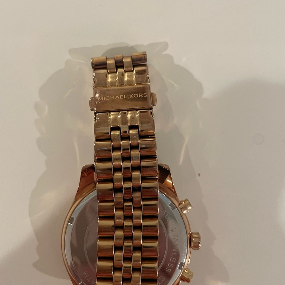 Michael Kors Pink and Gold Chronograph Watch - Picture 3 of 3